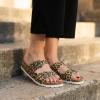 image:imageCUSHIONAIRE Lane Cork Footbed Sandals for Women  Comfortable Double Buckle SlipOn with Genuine Suede Footbed amp Arch Support Slides for Women FootwearLeopard