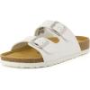 image:imageCUSHIONAIRE Lane Cork Footbed Sandals for Women  Comfortable Double Buckle SlipOn with Genuine Suede Footbed amp Arch Support Slides for Women FootwearWhite