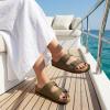 image:imageCUSHIONAIRE Lane Cork Footbed Sandals for Women  Comfortable Double Buckle SlipOn with Genuine Suede Footbed amp Arch Support Slides for Women FootwearBrown Rugged