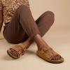 image:imageCUSHIONAIRE Lane Cork Footbed Sandals for Women  Comfortable Double Buckle SlipOn with Genuine Suede Footbed amp Arch Support Slides for Women FootwearTan Vegan Suede