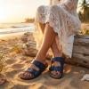 image:imageCUSHIONAIRE Lane Cork Footbed Sandals for Women  Comfortable Double Buckle SlipOn with Genuine Suede Footbed amp Arch Support Slides for Women FootwearNavy Nappa