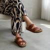 image:imageCUSHIONAIRE Lane Cork Footbed Sandals for Women  Comfortable Double Buckle SlipOn with Genuine Suede Footbed amp Arch Support Slides for Women FootwearWhiskey