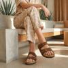 image:imageCUSHIONAIRE Lane Cork Footbed Sandals for Women  Comfortable Double Buckle SlipOn with Genuine Suede Footbed amp Arch Support Slides for Women FootwearBrown Vegan Suede