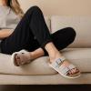 image:imageCUSHIONAIRE Lane Cork Footbed Sandals for Women  Comfortable Double Buckle SlipOn with Genuine Suede Footbed amp Arch Support Slides for Women FootwearStone Vegan Suede