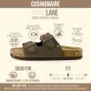 image:imageCUSHIONAIRE Lane Cork Footbed Sandals for Women  Comfortable Double Buckle SlipOn with Genuine Suede Footbed amp Arch Support Slides for Women FootwearBrown Rugged