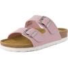 image:imageCUSHIONAIRE Lane Cork Footbed Sandals for Women  Comfortable Double Buckle SlipOn with Genuine Suede Footbed amp Arch Support Slides for Women FootwearPink Vegan Suede