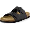 image:imageCUSHIONAIRE Lane Cork Footbed Sandals for Women  Comfortable Double Buckle SlipOn with Genuine Suede Footbed amp Arch Support Slides for Women FootwearBlack Oily