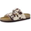 image:imageCUSHIONAIRE Lane Cork Footbed Sandals for Women  Comfortable Double Buckle SlipOn with Genuine Suede Footbed amp Arch Support Slides for Women FootwearBrown Cow