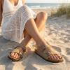 image:imageCUSHIONAIRE Lane Cork Footbed Sandals for Women  Comfortable Double Buckle SlipOn with Genuine Suede Footbed amp Arch Support Slides for Women FootwearTaupe