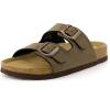 image:imageCUSHIONAIRE Lane Cork Footbed Sandals for Women  Comfortable Double Buckle SlipOn with Genuine Suede Footbed amp Arch Support Slides for Women FootwearBrown Rugged
