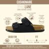 image:imageCUSHIONAIRE Lane Cork Footbed Sandals for Women  Comfortable Double Buckle SlipOn with Genuine Suede Footbed amp Arch Support Slides for Women FootwearBlack