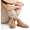 image:imageCUSHIONAIRE Leader Womens Strappy Sandal  Premium Faux Leather Toe Loop Flat with Adjustable Ankle Strap amp Cushioned FootbedTan