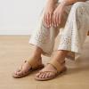 image:imageCUSHIONAIRE Leader Womens Strappy Sandal  Premium Faux Leather Toe Loop Flat with Adjustable Ankle Strap amp Cushioned FootbedTan