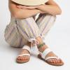 image:imageCUSHIONAIRE Leader Womens Strappy Sandal  Premium Faux Leather Toe Loop Flat with Adjustable Ankle Strap amp Cushioned FootbedWhite