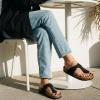image:imageCUSHIONAIRE Leah Thong Womens Sandals  Cork Footbed Flip Flops for Women with Memory Foam and Adjustable Buckle StrapBlack