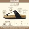 image:imageCUSHIONAIRE Leah Thong Womens Sandals  Cork Footbed Flip Flops for Women with Memory Foam and Adjustable Buckle StrapBlack
