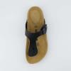 image:imageCUSHIONAIRE Leah Thong Womens Sandals  Cork Footbed Flip Flops for Women with Memory Foam and Adjustable Buckle StrapBlack Nappa