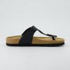 image:imageCUSHIONAIRE Leah Thong Womens Sandals  Cork Footbed Flip Flops for Women with Memory Foam and Adjustable Buckle StrapBlack Nappa