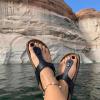 image:imageCUSHIONAIRE Leah Thong Womens Sandals  Cork Footbed Flip Flops for Women with Memory Foam and Adjustable Buckle StrapBlack Oily