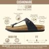 image:imageCUSHIONAIRE Leah Thong Womens Sandals  Cork Footbed Flip Flops for Women with Memory Foam and Adjustable Buckle StrapBlack Oily