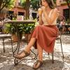 image:imageCUSHIONAIRE Leah Thong Womens Sandals  Cork Footbed Flip Flops for Women with Memory Foam and Adjustable Buckle StrapBrown