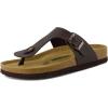 image:imageCUSHIONAIRE Leah Thong Womens Sandals  Cork Footbed Flip Flops for Women with Memory Foam and Adjustable Buckle StrapBrown Nappa