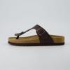 image:imageCUSHIONAIRE Leah Thong Womens Sandals  Cork Footbed Flip Flops for Women with Memory Foam and Adjustable Buckle StrapBrown Nappa