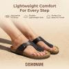 image:imageCUSHIONAIRE Leah Thong Womens Sandals  Cork Footbed Flip Flops for Women with Memory Foam and Adjustable Buckle StrapBrown Oily