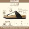 image:imageCUSHIONAIRE Leah Thong Womens Sandals  Cork Footbed Flip Flops for Women with Memory Foam and Adjustable Buckle StrapBrown Oily
