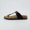 image:imageCUSHIONAIRE Leah Thong Womens Sandals  Cork Footbed Flip Flops for Women with Memory Foam and Adjustable Buckle StrapBrown Oily