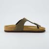 image:imageCUSHIONAIRE Leah Thong Womens Sandals  Cork Footbed Flip Flops for Women with Memory Foam and Adjustable Buckle StrapBrown Rugged