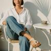 image:imageCUSHIONAIRE Leah Thong Womens Sandals  Cork Footbed Flip Flops for Women with Memory Foam and Adjustable Buckle StrapStone