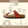 image:imageCUSHIONAIRE Leah Thong Womens Sandals  Cork Footbed Flip Flops for Women with Memory Foam and Adjustable Buckle StrapWhiskey