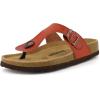 image:imageCUSHIONAIRE Leah Thong Womens Sandals  Cork Footbed Flip Flops for Women with Memory Foam and Adjustable Buckle StrapWhiskey