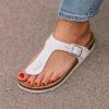image:imageCUSHIONAIRE Leah Thong Womens Sandals  Cork Footbed Flip Flops for Women with Memory Foam and Adjustable Buckle StrapWhite