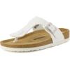 image:imageCUSHIONAIRE Leah Thong Womens Sandals  Cork Footbed Flip Flops for Women with Memory Foam and Adjustable Buckle StrapWhite