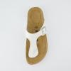 image:imageCUSHIONAIRE Leah Thong Womens Sandals  Cork Footbed Flip Flops for Women with Memory Foam and Adjustable Buckle StrapWhite