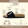 image:imageCUSHIONAIRE Leeds 100 Genuine Leather Suede Womens Sandals Comfortable Slides for Women with Adjustable Statement BuckleBlack