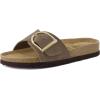image:imageCUSHIONAIRE Leeds 100 Genuine Leather Suede Womens Sandals Comfortable Slides for Women with Adjustable Statement BuckleMoss