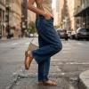 image:imageCUSHIONAIRE Life Strappy Flat Thong Sandals for Women with Toe Loop Memory Foam and Adjustable Ankle Strap Womens SandalsWhiskey