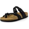 image:imageCUSHIONAIRE Luna Sandals for Women Cork Footbed Womens Sandals for Summer Comfort with Adjustable Straps Wide Width AvailableBlack