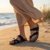 image:imageCUSHIONAIRE Luna Sandals for Women Cork Footbed Womens Sandals for Summer Comfort with Adjustable Straps Wide Width AvailableBlack