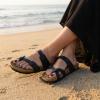image:imageCUSHIONAIRE Luna Sandals for Women Cork Footbed Womens Sandals for Summer Comfort with Adjustable Straps Wide Width AvailableBlack Nappa