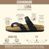 image:imageCUSHIONAIRE Luna Sandals for Women Cork Footbed Womens Sandals for Summer Comfort with Adjustable Straps Wide Width AvailableBlack Nappa