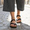 image:imageCUSHIONAIRE Luna Sandals for Women Cork Footbed Womens Sandals for Summer Comfort with Adjustable Straps Wide Width AvailableBlack Nappa