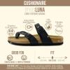 image:imageCUSHIONAIRE Luna Sandals for Women Cork Footbed Womens Sandals for Summer Comfort with Adjustable Straps Wide Width AvailableBlack Oily