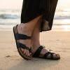 image:imageCUSHIONAIRE Luna Sandals for Women Cork Footbed Womens Sandals for Summer Comfort with Adjustable Straps Wide Width AvailableBlack Oily