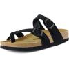 image:imageCUSHIONAIRE Luna Sandals for Women Cork Footbed Womens Sandals for Summer Comfort with Adjustable Straps Wide Width AvailableBlack Vegan Suede