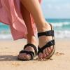 image:imageCUSHIONAIRE Luna Sandals for Women Cork Footbed Womens Sandals for Summer Comfort with Adjustable Straps Wide Width AvailableBlack Vegan Suede
