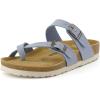 image:imageCUSHIONAIRE Luna Sandals for Women Cork Footbed Womens Sandals for Summer Comfort with Adjustable Straps Wide Width AvailableBlue Vegan Suede